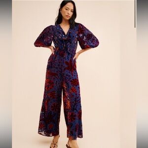 Farm Rio Jaguar Velvet Jumpsuit